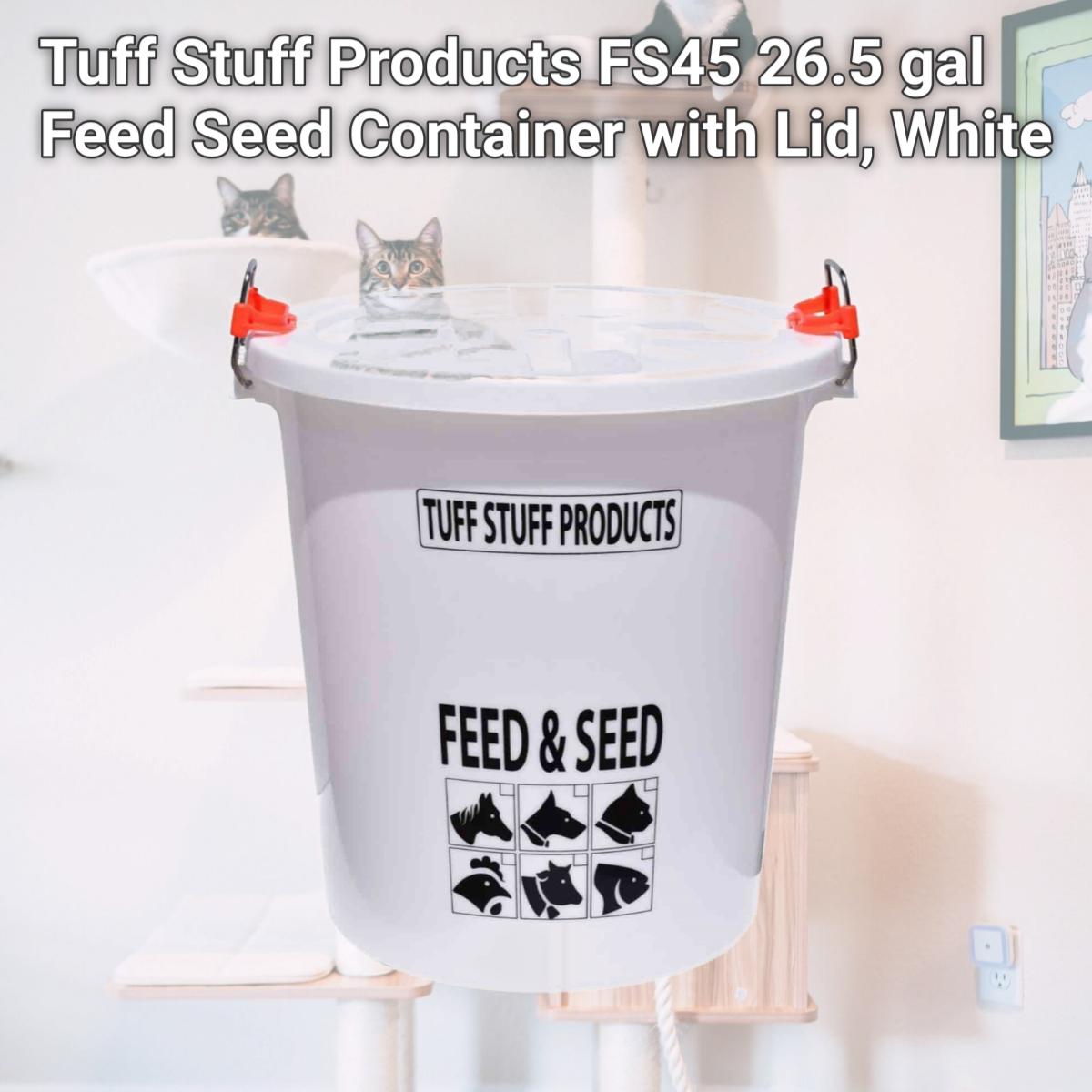 Picture of Tuff Stuff Products FS45 26.5 gal Feed Seed Container with Lid, White