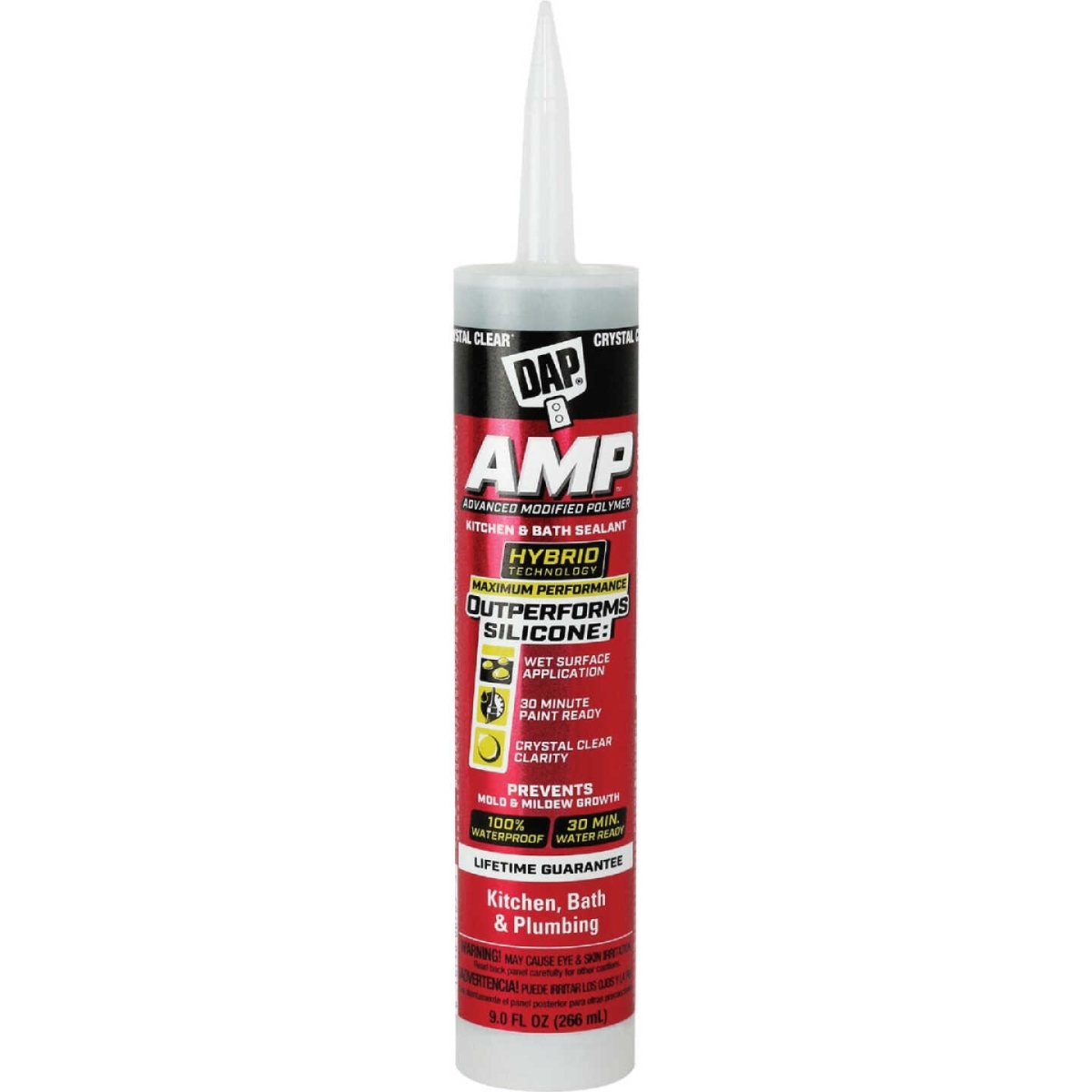 9 oz Advanced Modified Polymer Kitchen Bath & Plumbing Sealant, Crystal Clear