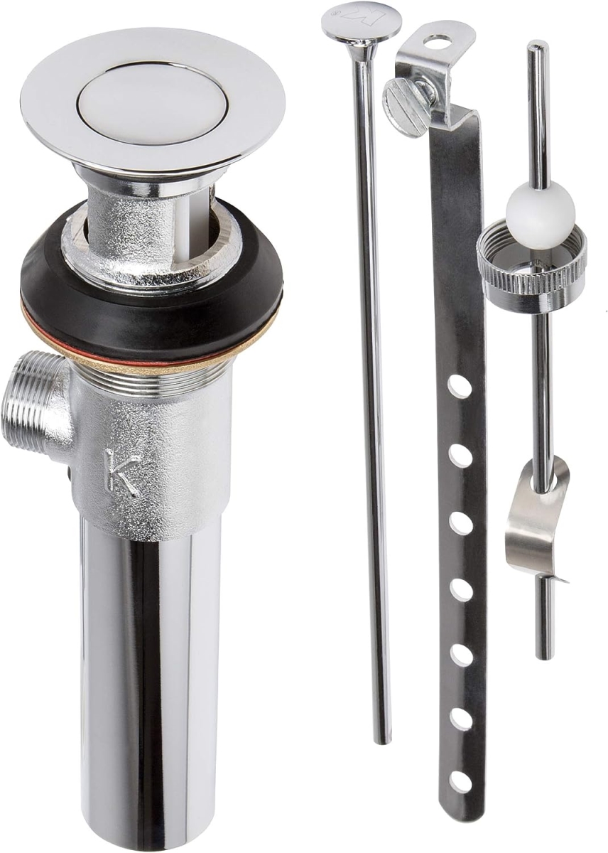 K820-75 1.25 in. Decorative Pushbutton Sink Drain with Over Flow, Polished Chrome