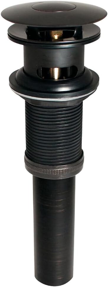 1.25 in. Decorative Pushbutton Sink Drain with Over Flow, Oil Rubbed Bronze