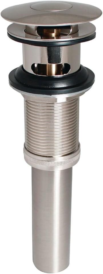 K820-76BN 1.25 in. Decorative Push Button Bathroom Sink Drain without Over Flow, Brushed Nickel