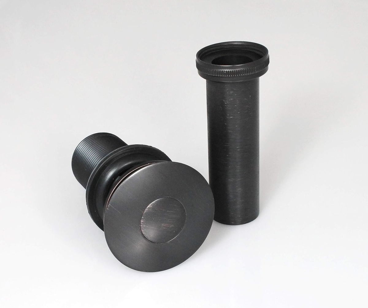 K820-76BRZ 1.25 in. Decorative Push Button Bathroom Sink Drain without Over Flow, Oil Rubbed Bronze