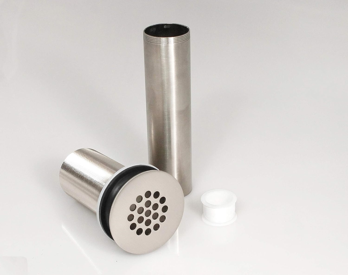 1.25 in. Decorative Open Grid Bathroom Sink Drain, Brushed Nickel
