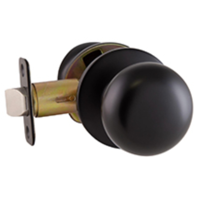 Cambridge Passage Door Knob - Matte Black - Standard Size - Reversible Design
