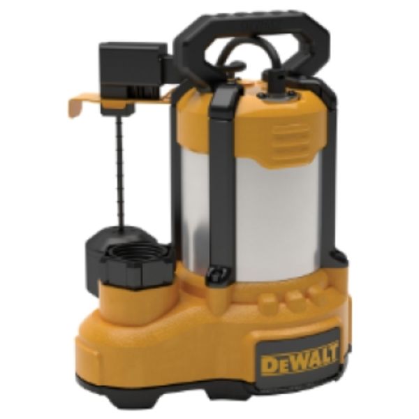 DeWalt 1/2 HP 6100 gph Stainless Steel Vertical Float Switch AC Submersible Sump Pump 10 ft³