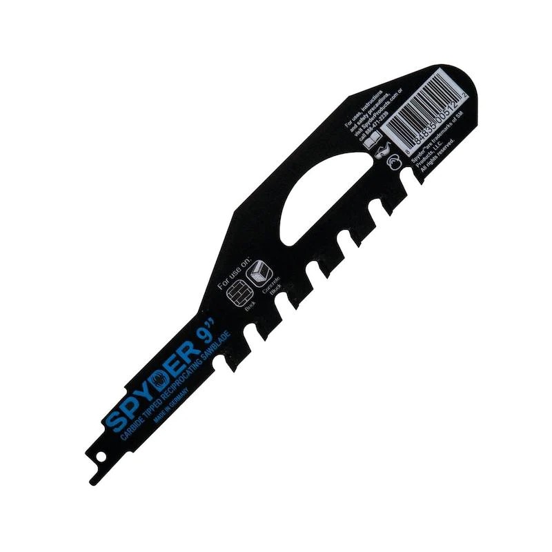Spyder 9 Inch Brick & Concrete Demo Reciprocating Blade, TCT Teeth, 2 TPI - 200209
