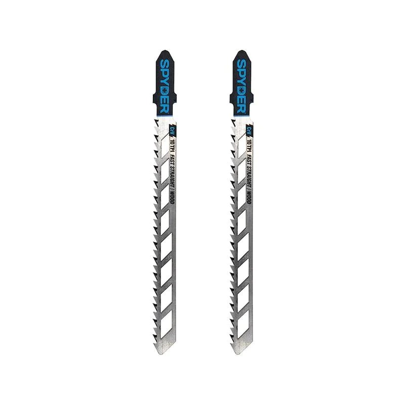Spyder 4 Inch, 10-TPI, Skeleton T-Shank CRV Jig Saw Blades for Wood, 2 Pieces - 300101