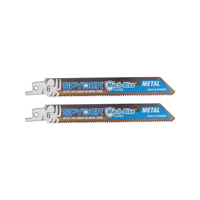 Spyder 6 Inch Reciprocating Blade, for Thin and Thick Metals, 18 TPI, 2 Pieces - 200320