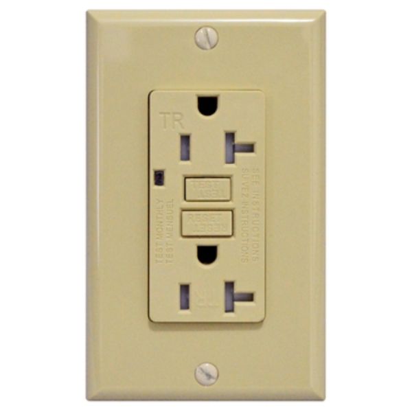 Picture of A H Lighting GFCI-20-I-TR 20A A Tamper-Resistant GFCI Receptacle&#44; Ivory