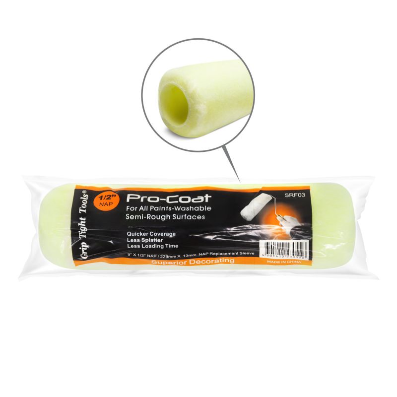 SRF03 9 in. Professional Paint Roller Cover with 0.5 in. Nap
