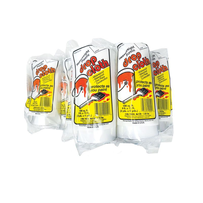 DCL02 9 x 12 ft. 2 Mil Plastic Drop Cloth