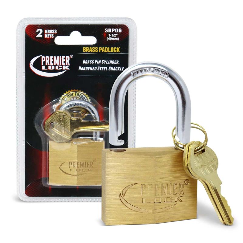 1.5 in. Solid Brass Padlocks - Polished - Diamond Design with 2 Keys
