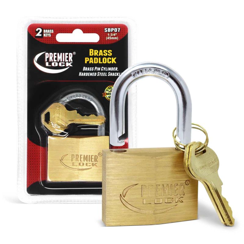 1.75 in. Solid Brass Padlocks - Polished - Diamond Design with 2 Keys