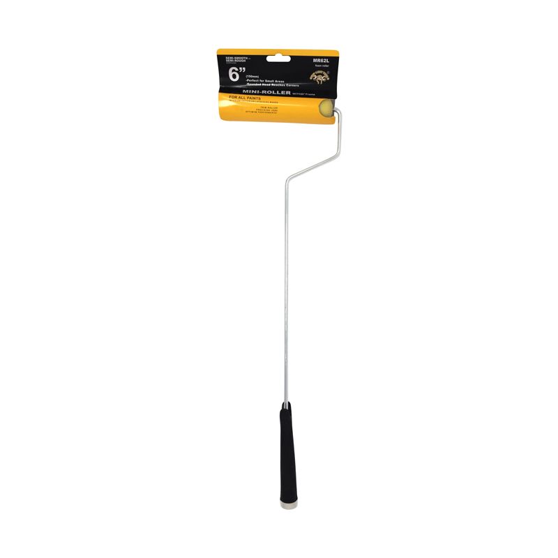 6 x 23 in. Handle Mini Paint Roller Frame with Foam Roller Cover -Extra Long Handle