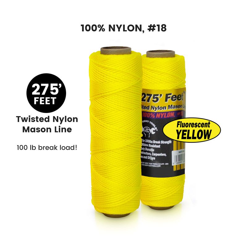 Picture of Grip Tight Tools NML-FY 100 Percent Twisted Nylon Mason Line - Fluorescent Yellow