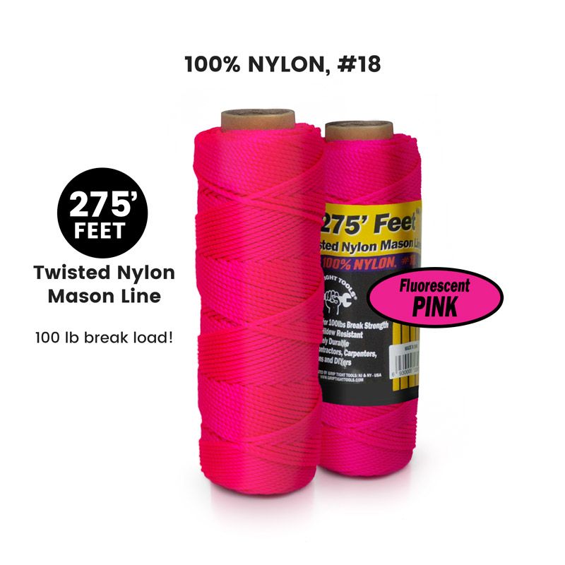 Picture of Grip Tight Tools NML-FP 100 Percent Twisted Nylon Mason Line - Fluorescent Pink