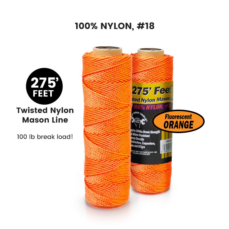 Picture of Grip Tight Tools NML-FO 100 Percent Twisted Nylon Mason Line - Fluorescent Orange