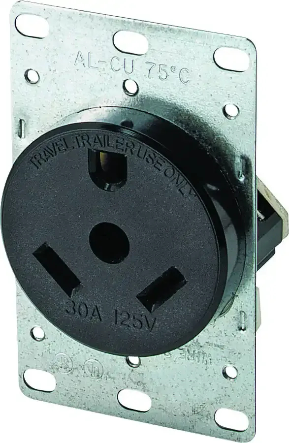 Picture of Cooper Wiring Device AH1263BK-BOX 125V Box Camping Trailer Receptacle&#44; Brown