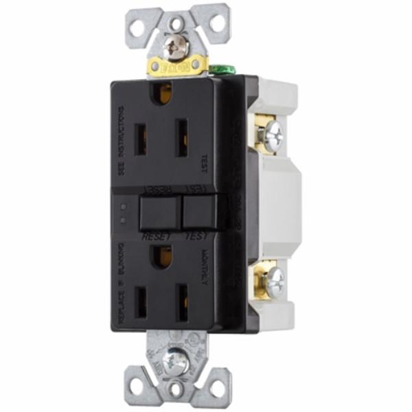 SGF15BK 15 A 125 V GFCI Self Test Duplex Receptacle, Black
