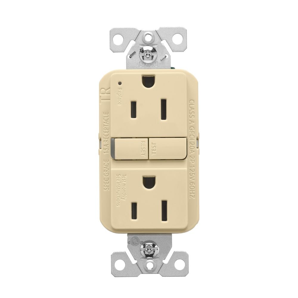 15A Self Test Tamper Resistant GFCI, Ivory