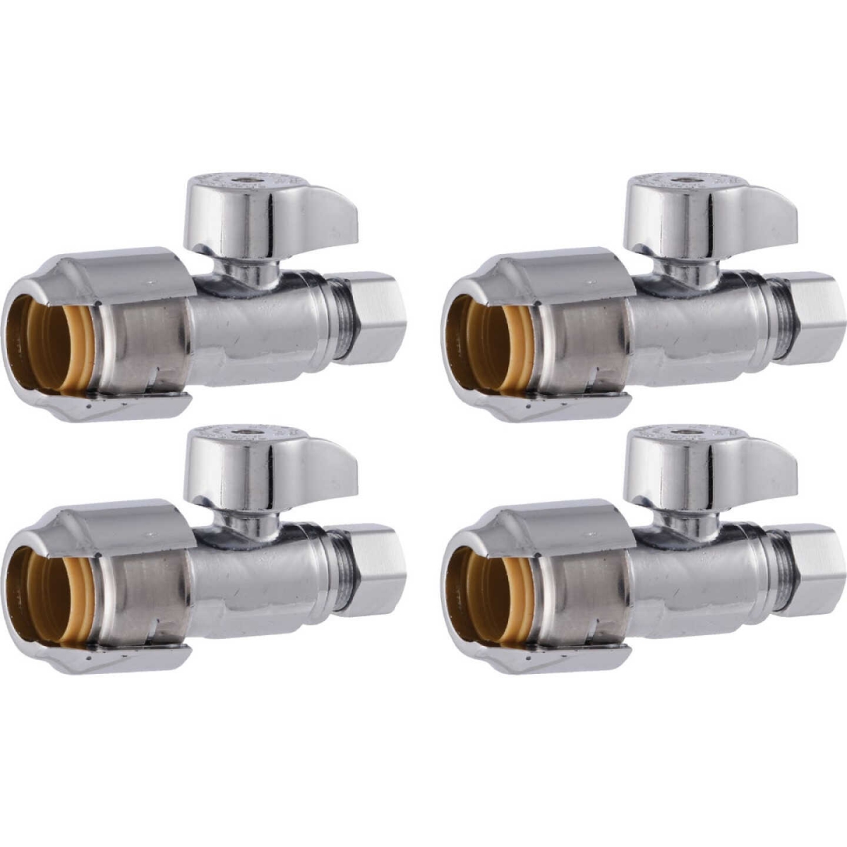 Max Ball Valve, 1/2 x 3/8 in Connection, Push-to-Connect x Compression, 125 psi Pressure