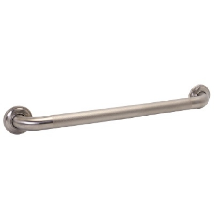 Picture of Zenith Home BD24BSP Deco End Cap Peened 304ST 24 in. Brushed Nickel Grab Bar