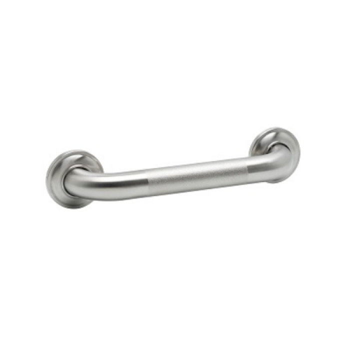 Picture of Zenith Home BD12BSP Deco End Cap Peened 304ST 12 in. Brushed Nickel Grab Bar