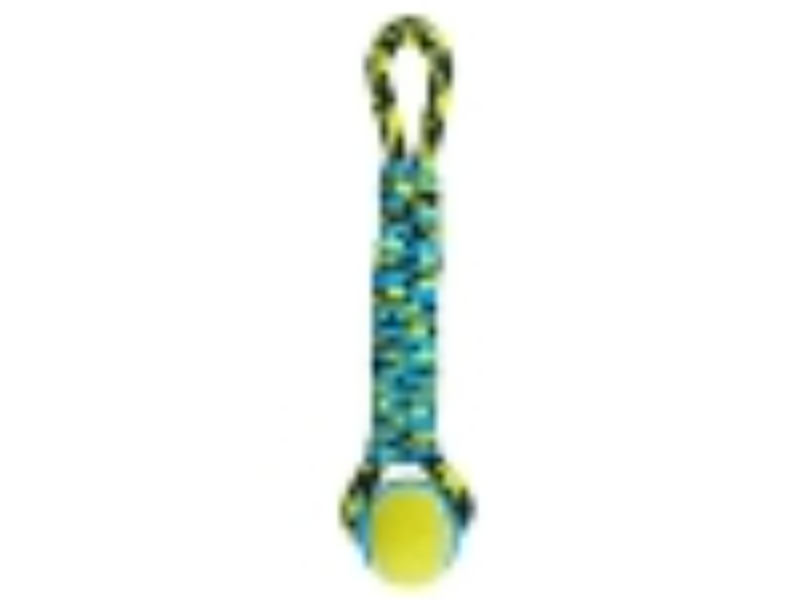 Picture of Boss Pet US2048 99 Paracord Rope Twisted Tug Tennis Ball Toy&#44; Yellow