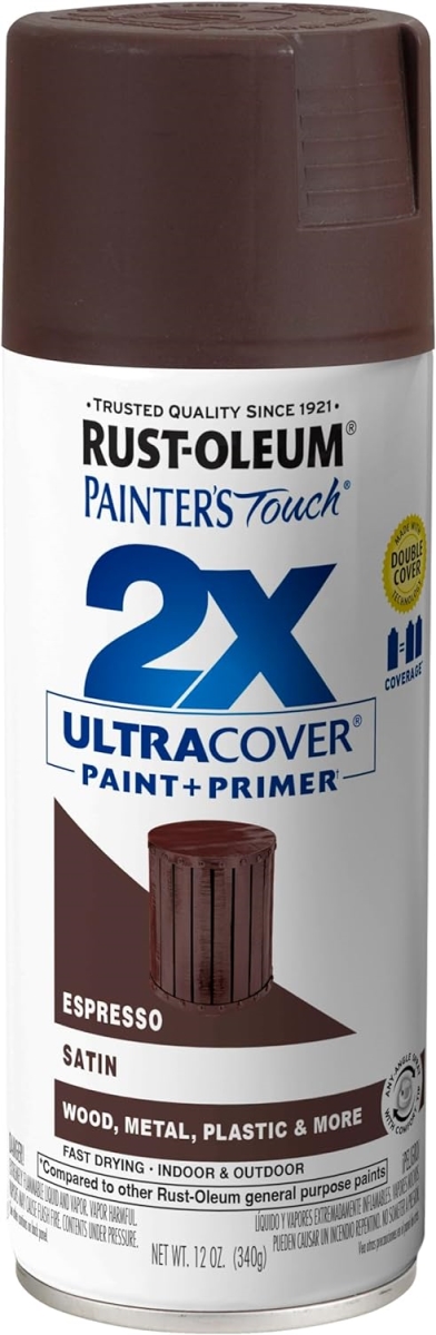12 oz Painters Touch 2X Spray Paint, Satin Espresso
