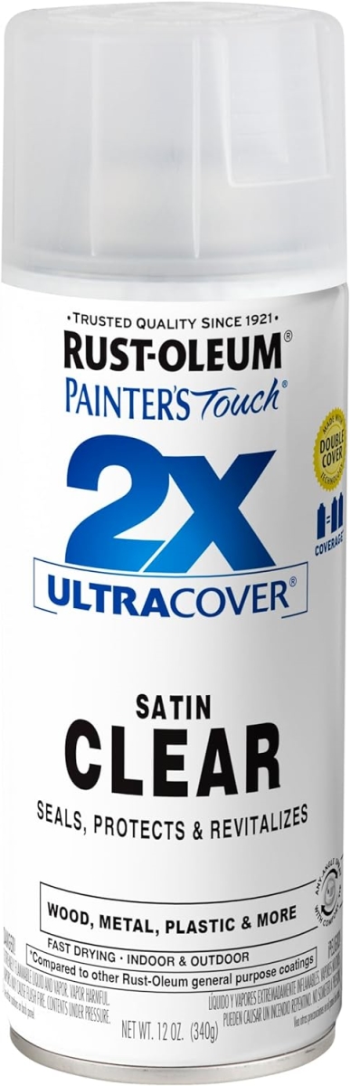 12 oz Painters Touch 2X Spray Paint, Satin Clear