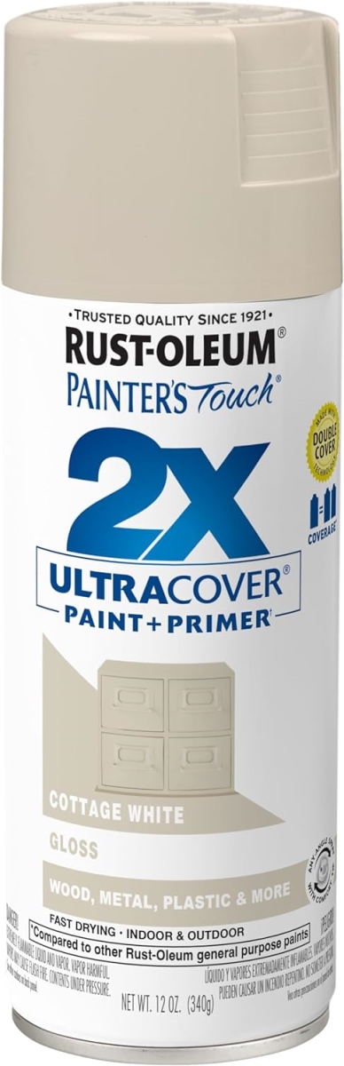 12 oz Painters Touch 2X Spray Paint, Gloss Cottage White