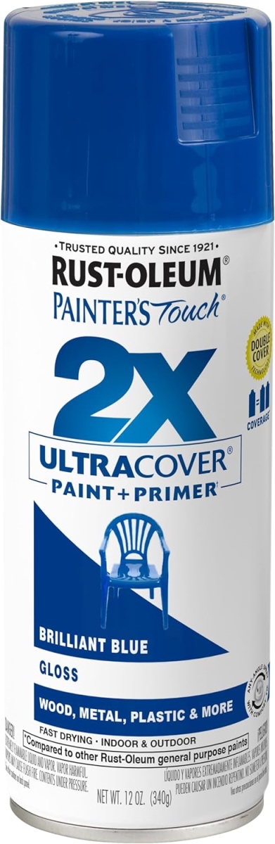 12 oz Painters Touch 2X Spray Paint, Gloss Brilliant Blue