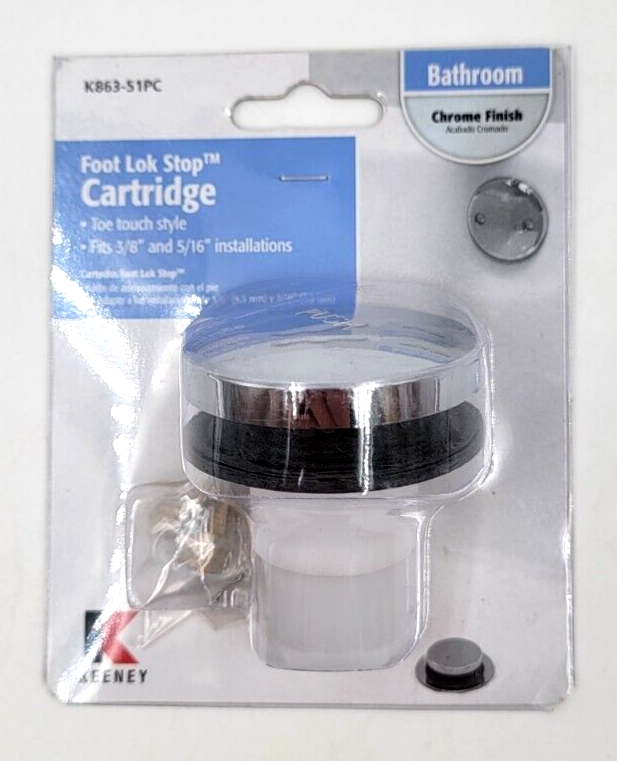 Picture of Plumb Pak K863-51PC 0.375-0.312 in. Foot Lock Closure Stop Cartridge Tub & Shower, Silver