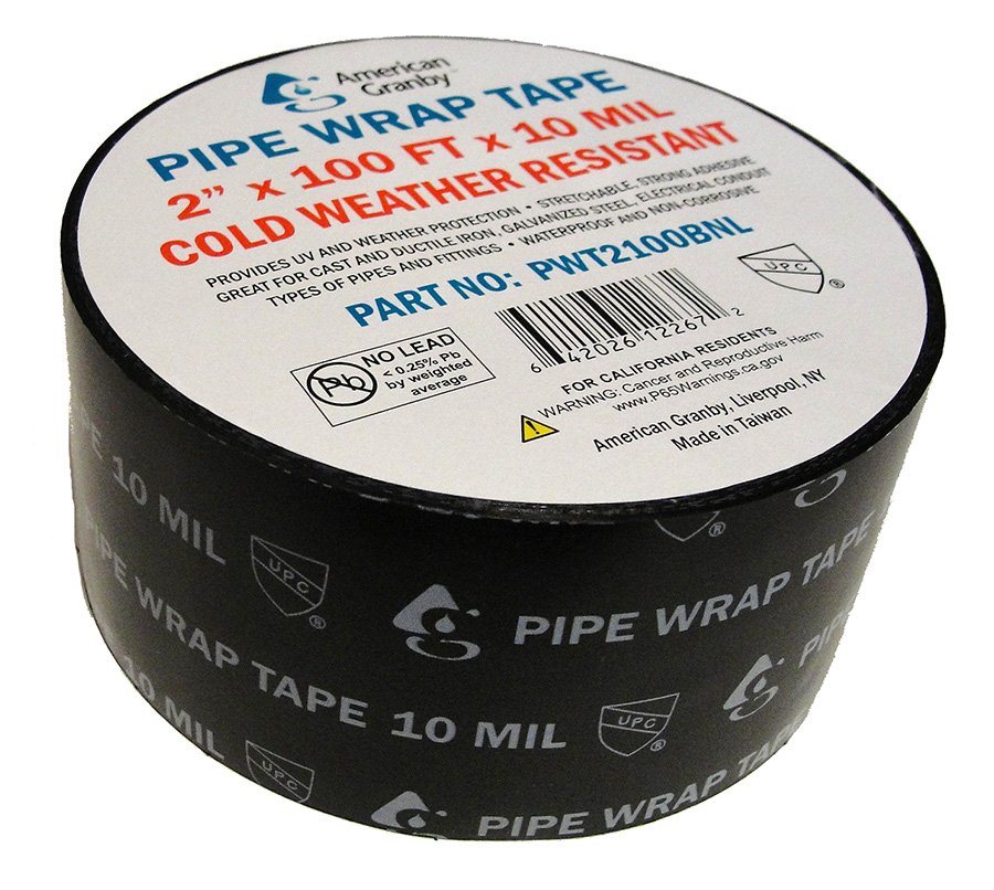 2 in. x 100 ft. x 10 Mil Pipe Wrap Tape, Black