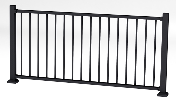 Picture of Key-Link Fencing & Railing 171912368-11 36 in. x 8 ft. Stair Section with Bracket&#44; Textured Black