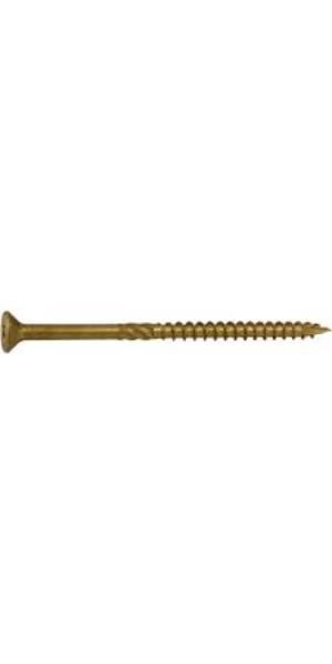 50756 Deck Screw, No 10 Thread, 3-1/2 in L, Serrated Thread, Star Drive, Type 17 Point, 275/PK