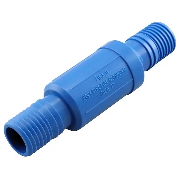 1 in. Blue Twister Polypropylene Telescoping Poly Pipe Repair Insert Coupling