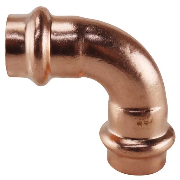 Elbow, 1/2 in, Press Fit, 90 deg Angle, Copper, 300 psi Pressure