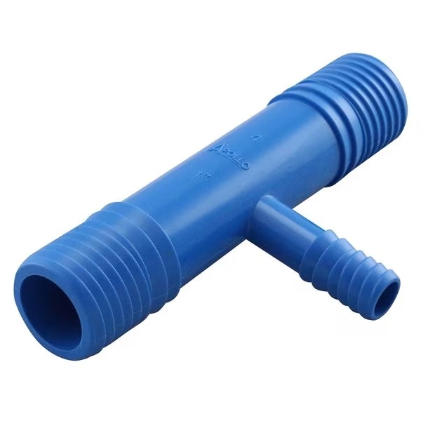1 in. x 1 in. Blue Twister Polypropylene x 3/8 in. Funny Pipe Reducing Insert Tee Fitting