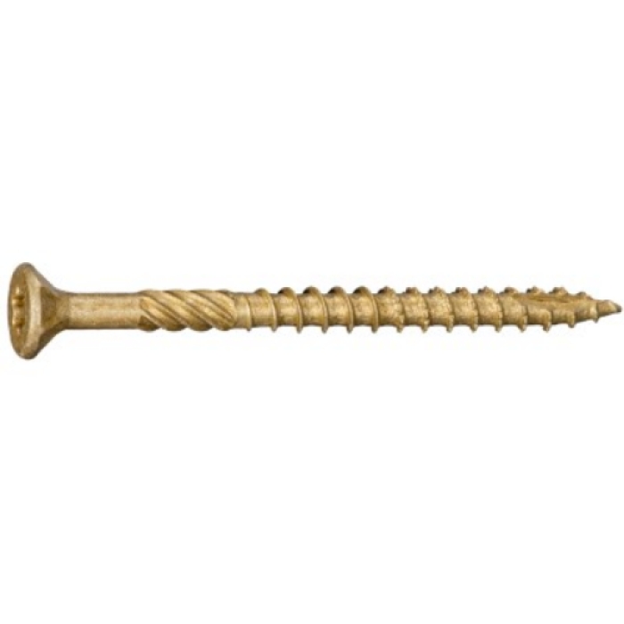 50754 Deck Screw, No 9 Thread, 2-1/2 in L, Serrated Thread, Bugle Head, Type 17 Point, Steel, 450/PK