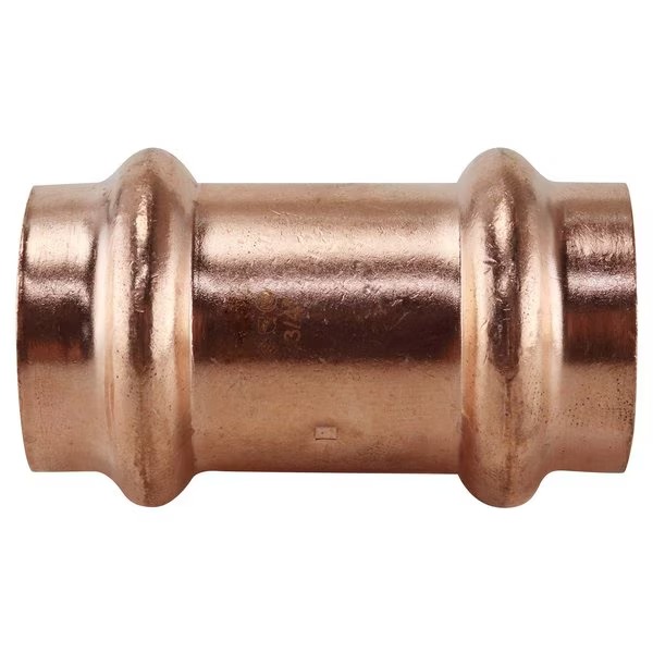 3/4 in. x 3/4 in. Copper Press x Press Pressure Coupling with Dimple Stop