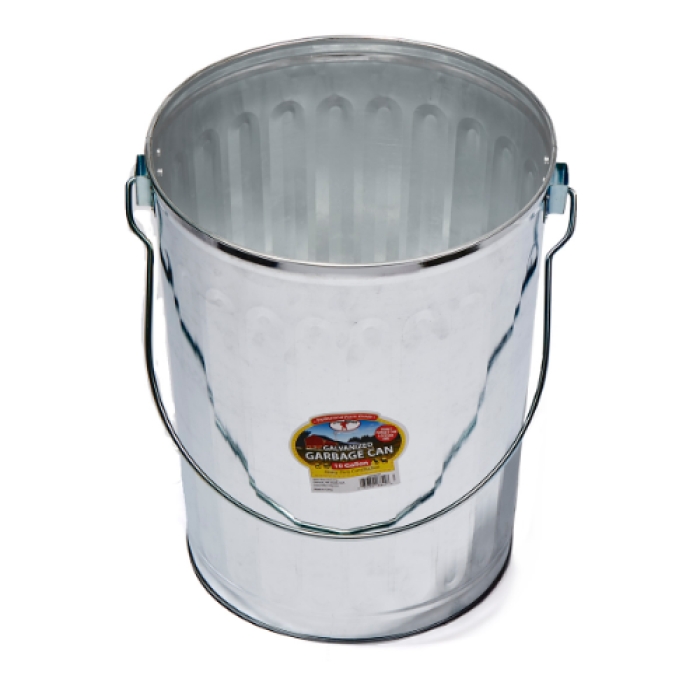 10 gal Galvanized Garbage Trash Can