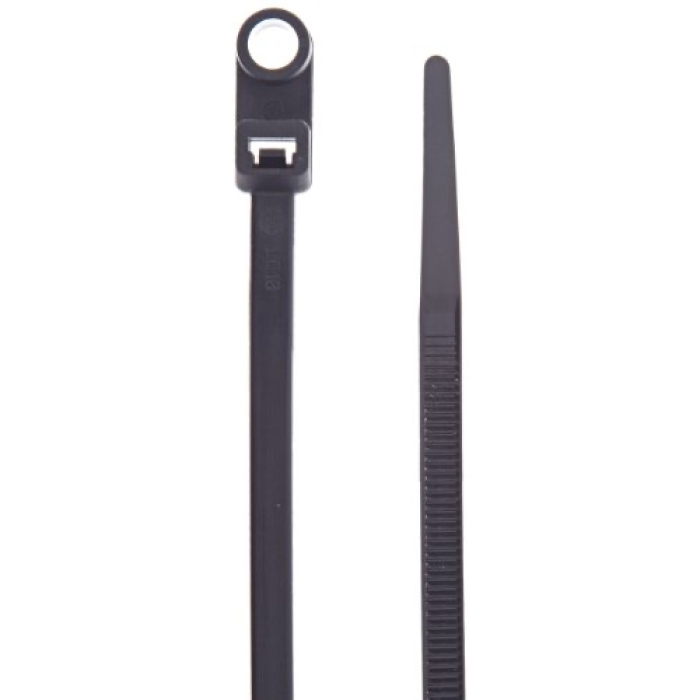 8 in. Mounting Cable Tie, Black - Pack of 100