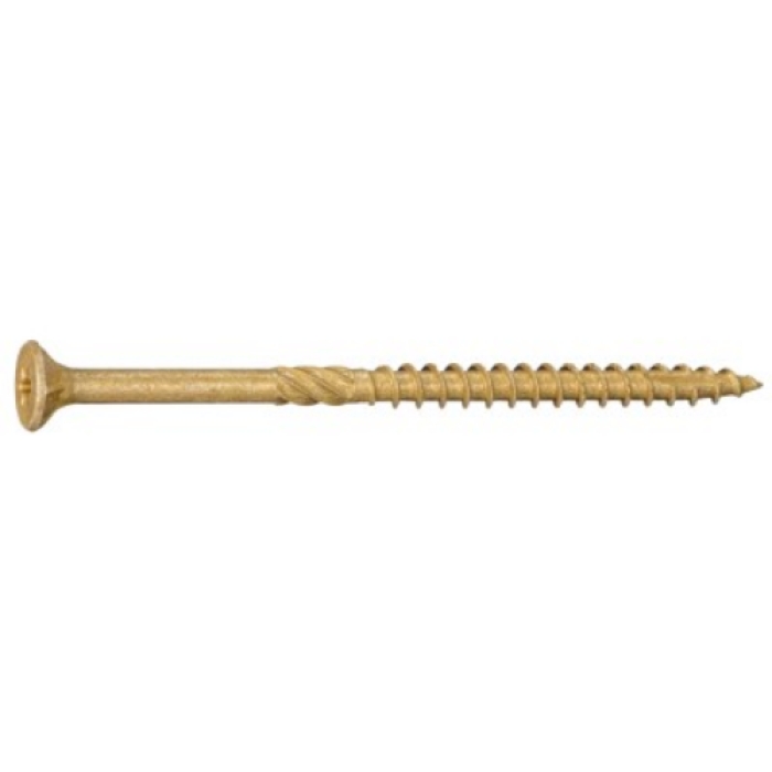 SaberDrive Deck Screw,#10 Thread,3-1/2in L,Serrated Thread,Bugle Head,Star Drive,Type 17 Point,Stl