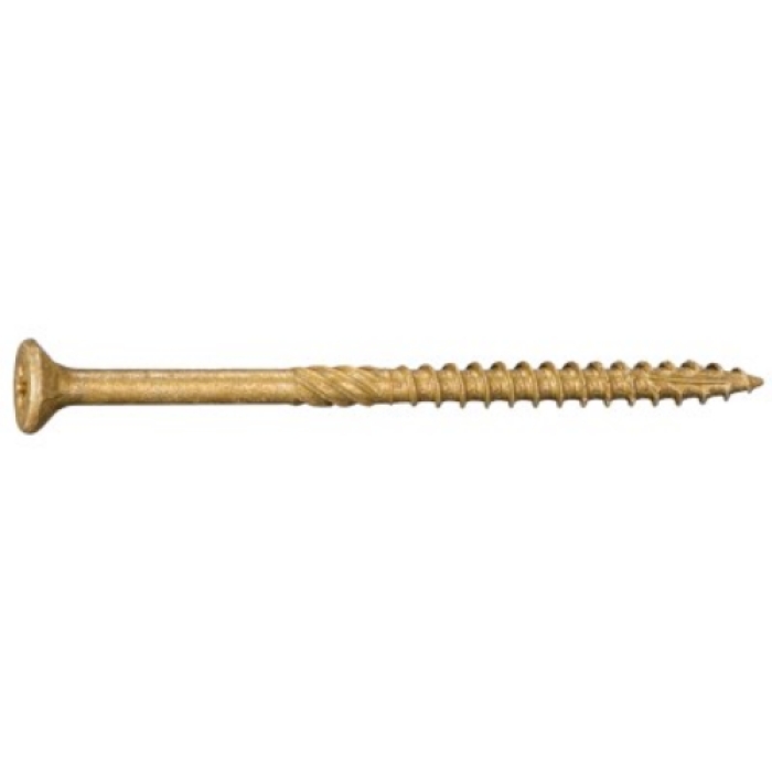 50755 Deck Screw, No 9 Thread, 3 in L, Serrated Thread, Bugle Head, Type 17 Point, Steel, 368/PK