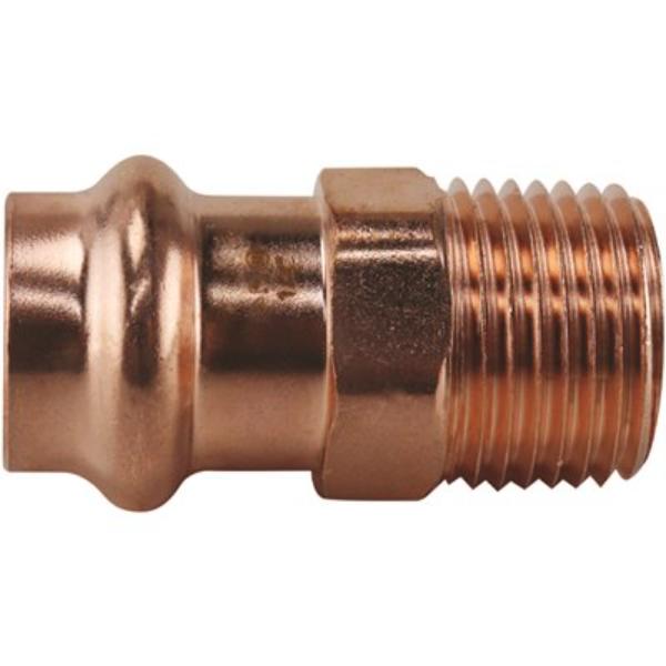 Adapter, 1/2 in, MPT x Press Fit, Copper, 300 psi Pressure