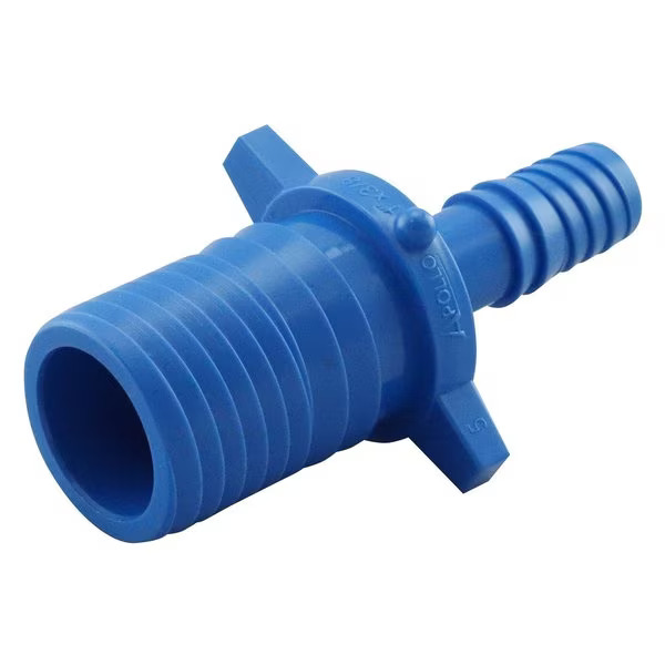 1 in. Blue Twister Polypropylene Insert x 3/8 in. Funny Pipe Insert Coupling