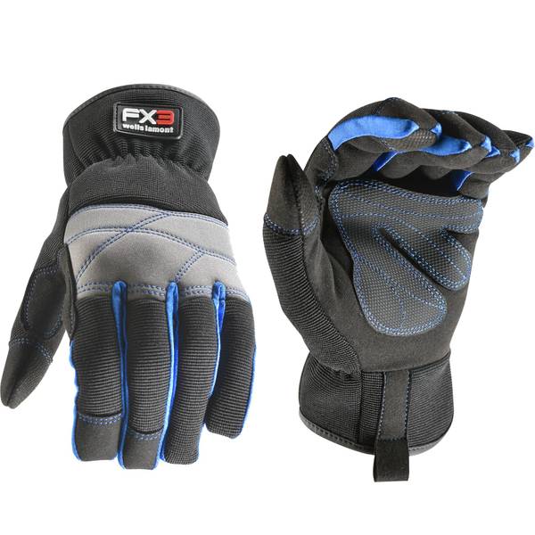 7851GM  FX3 Slip on Extra Wear Grip Work Gloves for Mens, Black - Medium