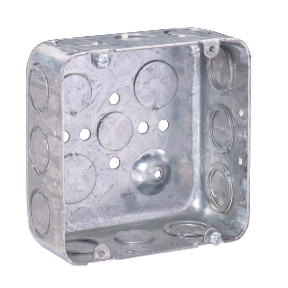 Electrical Box, 42 cu in, Wall Box Type, 2 Gangs, Steel, Square Shape