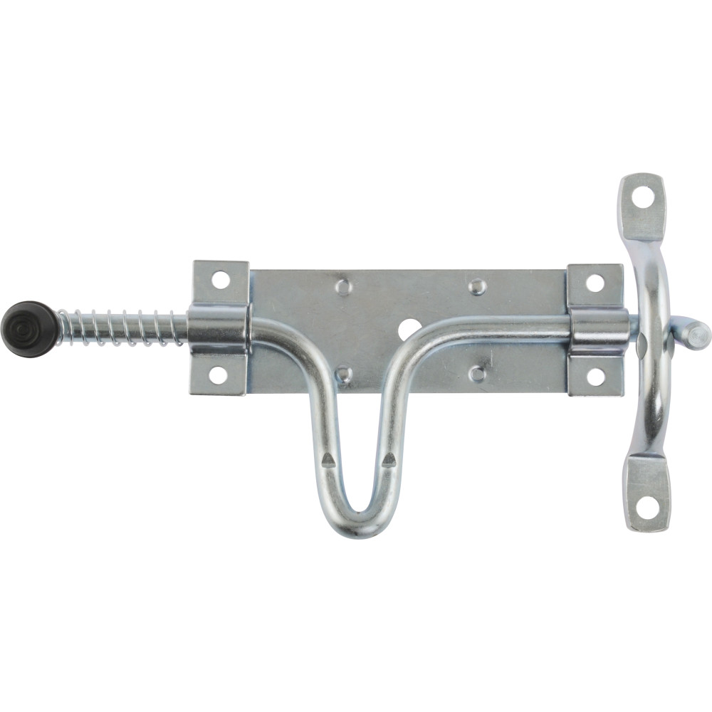Door & Gate Latch with Spring Loaded Sliding Bolt - Zinc Plated